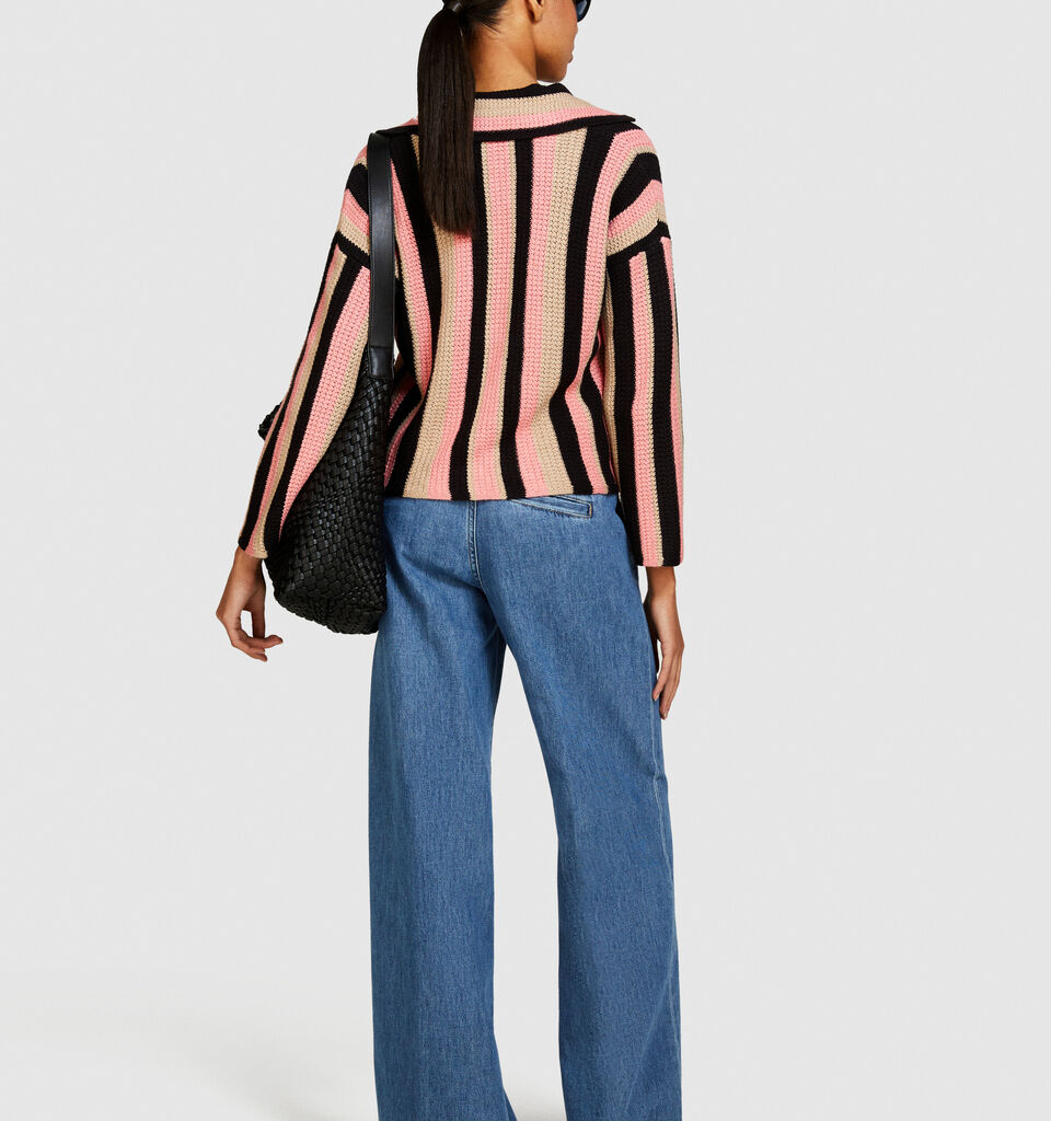 Multicolor striped cardigan - women's cardigans - Multi-color | Sisley image number 3